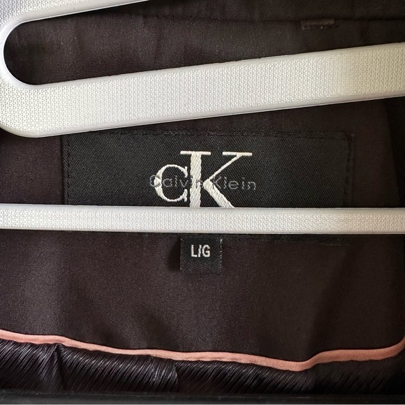 Calvin Klein Black Trench Jacket Coat Fall Quiet Luxury Minimalist - Picture 12 of 13